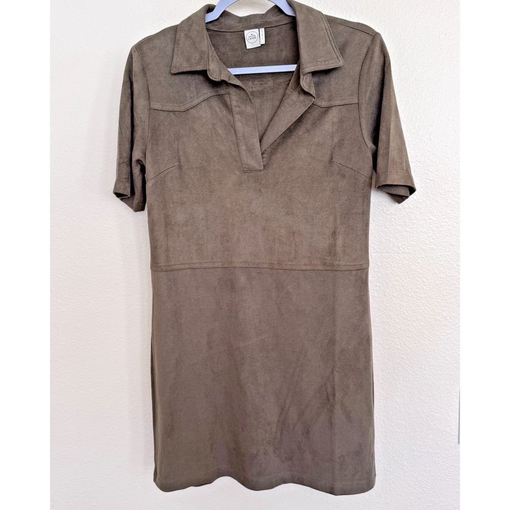Paper Crane Faux Suede Med Mini Dress in Brown